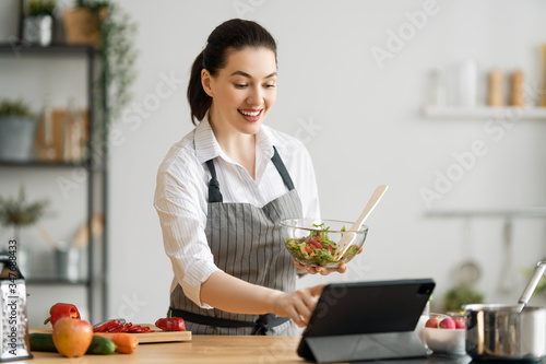 woman is preparing the proper meal