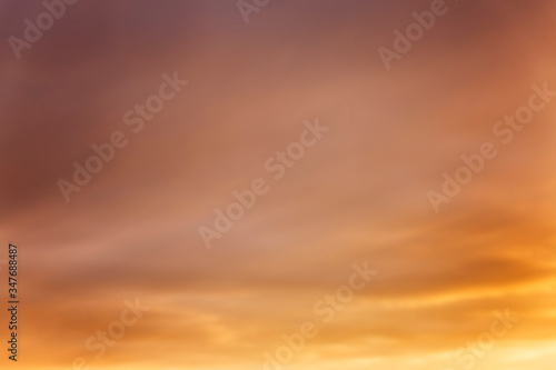 Dramatic sunset in the sky. Great view. Space for text. Background. Blurred.