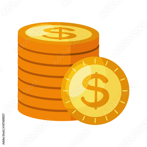 coins money dollars isolated icon