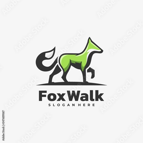Vector Logo Illustration Fox Mascot Cartoon Style.