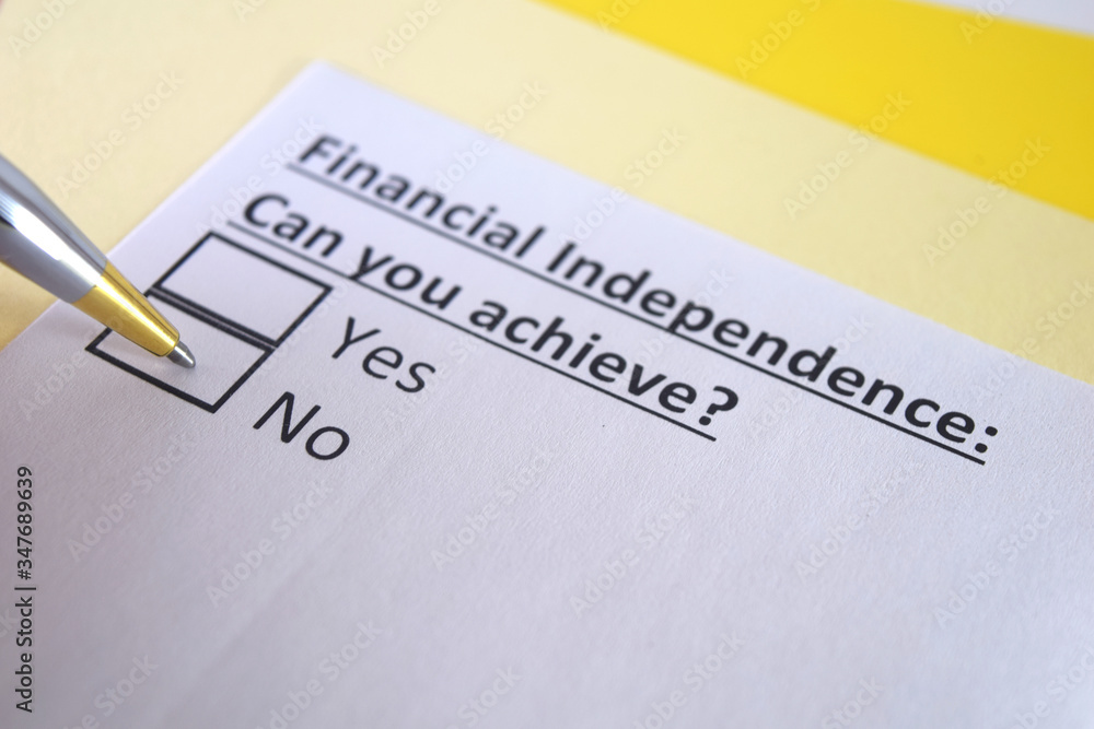 One person is answering question about financial independence. One person is answering question about financial independence.