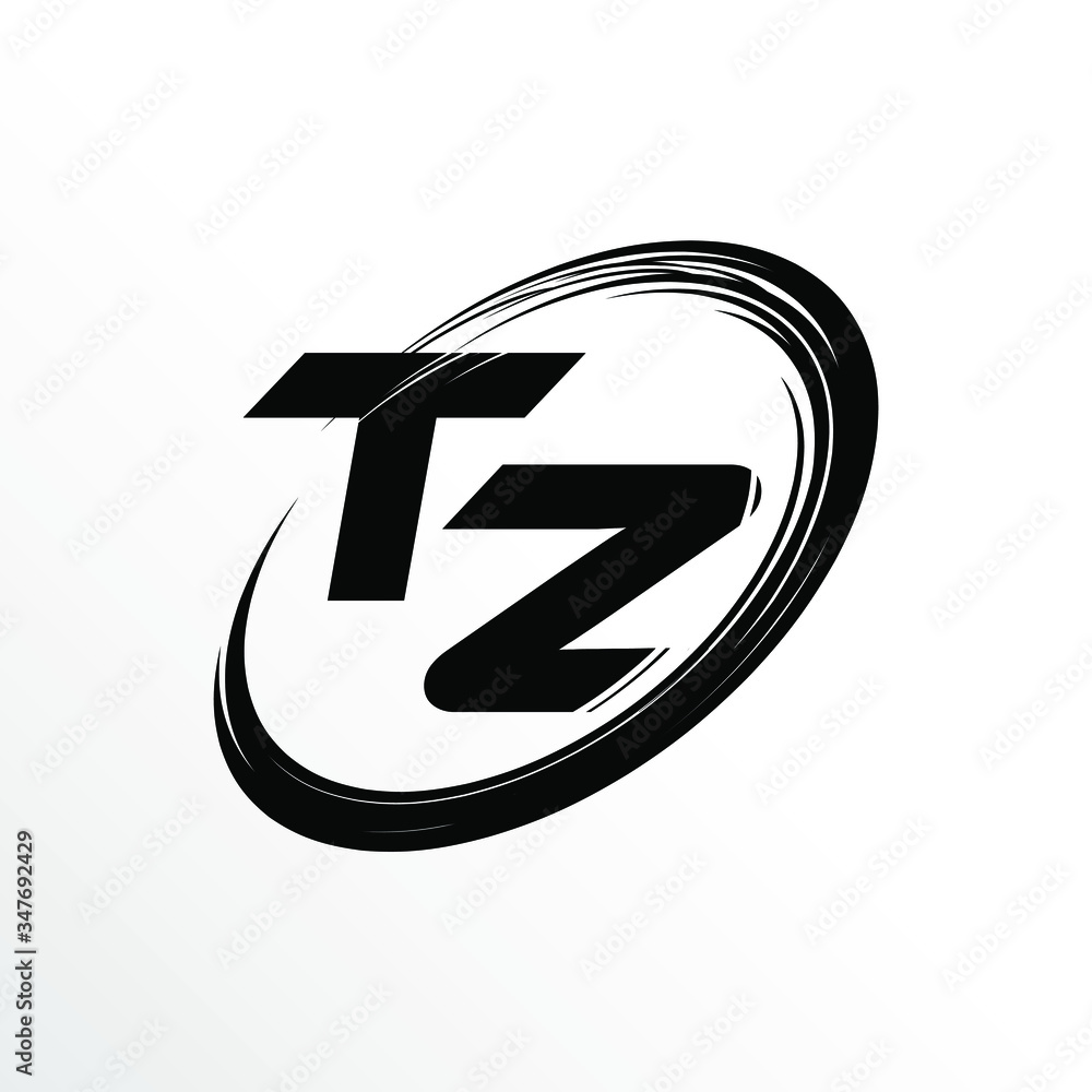 Initial Letter TZ Brush Effect Logo Design Initial Letter TZ Brush Effect Logo Design