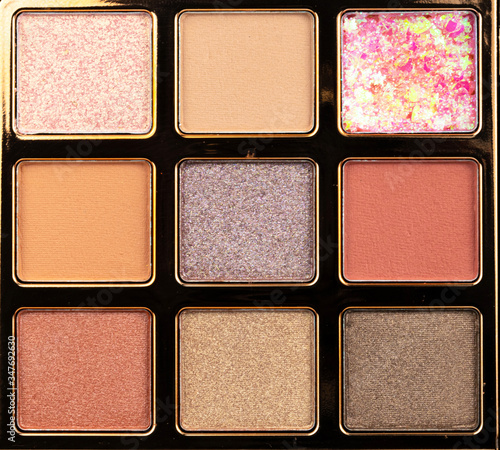 Photography Palette of eyeshadows in Many colors tones