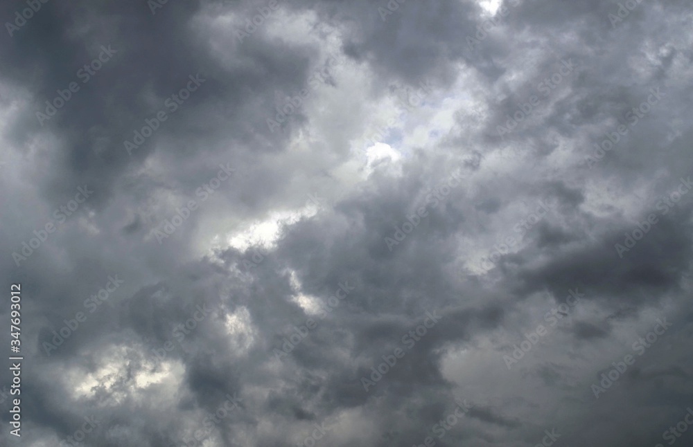Rain clouds sky. Sky is covered by gray clouds. Sky before storm and rain coming Rain clouds sky. Sky is covered by gray clouds. Sky before storm and rain coming