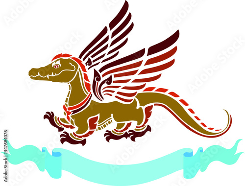 winged dragon in imagination, legendary animals