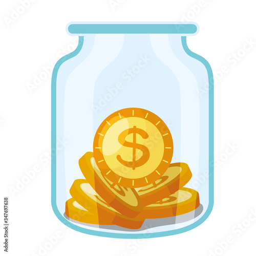 donation jar glass with coins money