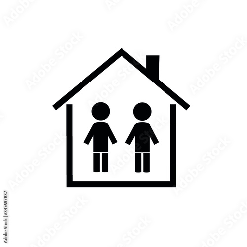 Stay at home, symbol, Vector illustration