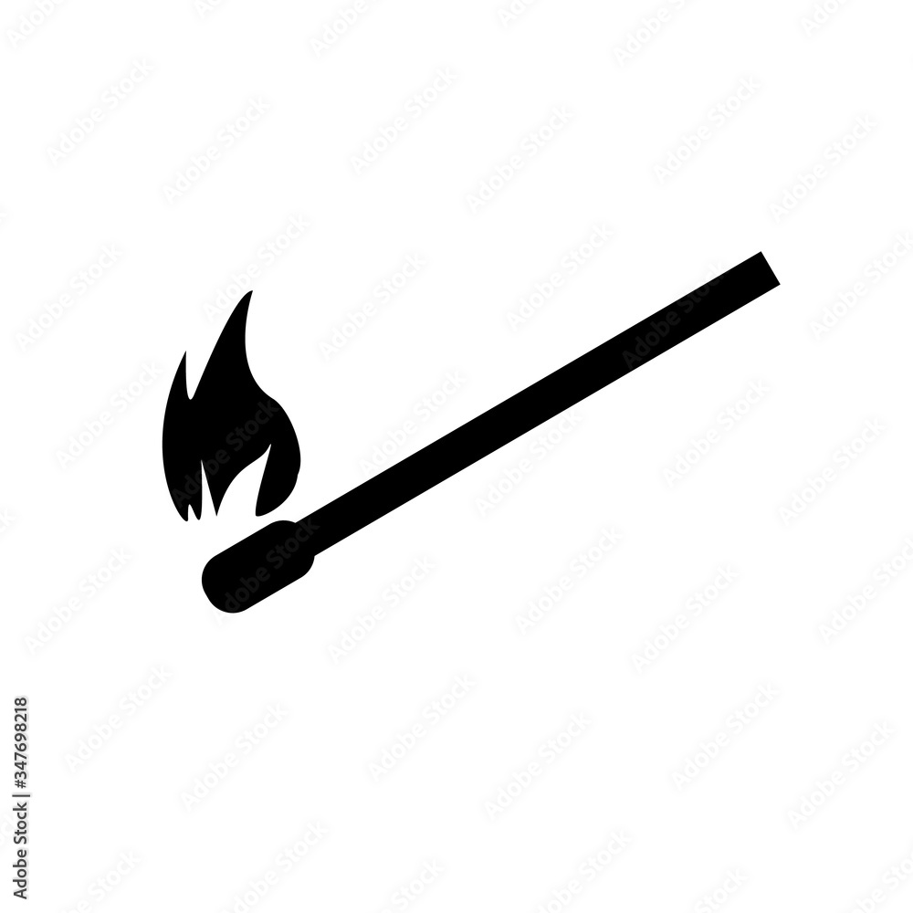 Lucifer match sign, symbol, Vector pictogram Lucifer match sign, symbol, Vector pictogram