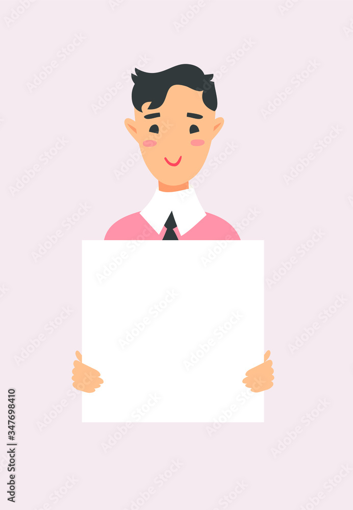 Male and female characters with board. Cartoon style people icons. Isolated guys avatars. Flat illustration men and women faces. Hand drawn vector drawing girls and boys portraits Male and female characters with board. Cartoon style people icons. Isolated guys avatars. Flat illustration men and women faces. Hand drawn vector drawing girls and boys portraits