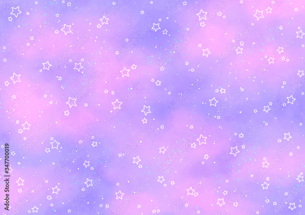 ゆめかわ星柄背景 ラベンダーユニコーン Stock Illustration Adobe Stock