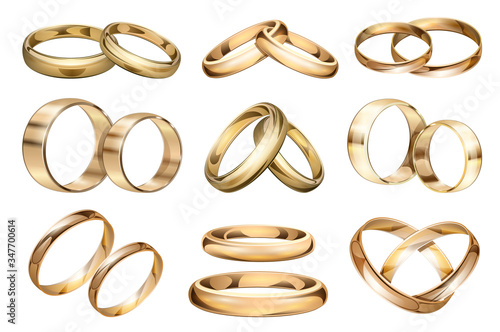 Wedding ring vector realistic set icon. Isolated realistic set icon jewelry for engagement.Vector illustration wedding ring on white background.