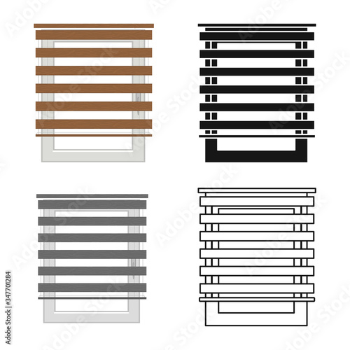 Vector design of jalousie and roll logo. Web element of jalousie and wooden vector icon for stock.