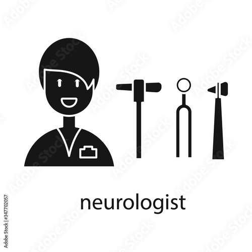 Vector design of doctor and neurologist symbol. Set of doctor and woman vector icon for stock.
