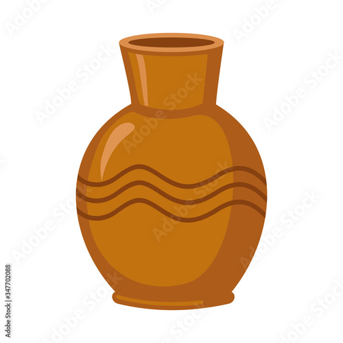 Vector illustration of vase and clay sign. Graphic of vase and ceramic vector icon for stock.