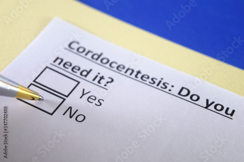 One person is answering question about cordocentesis..