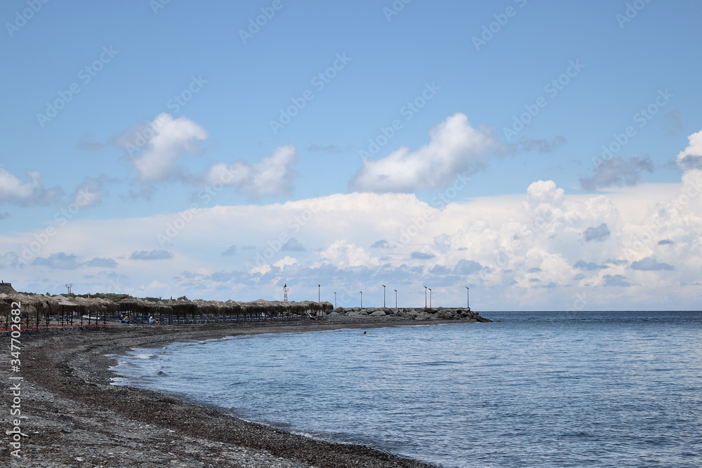 Cloudy summer days at Therma Beach - Therma, Samothraki, Greece, Aegean sea