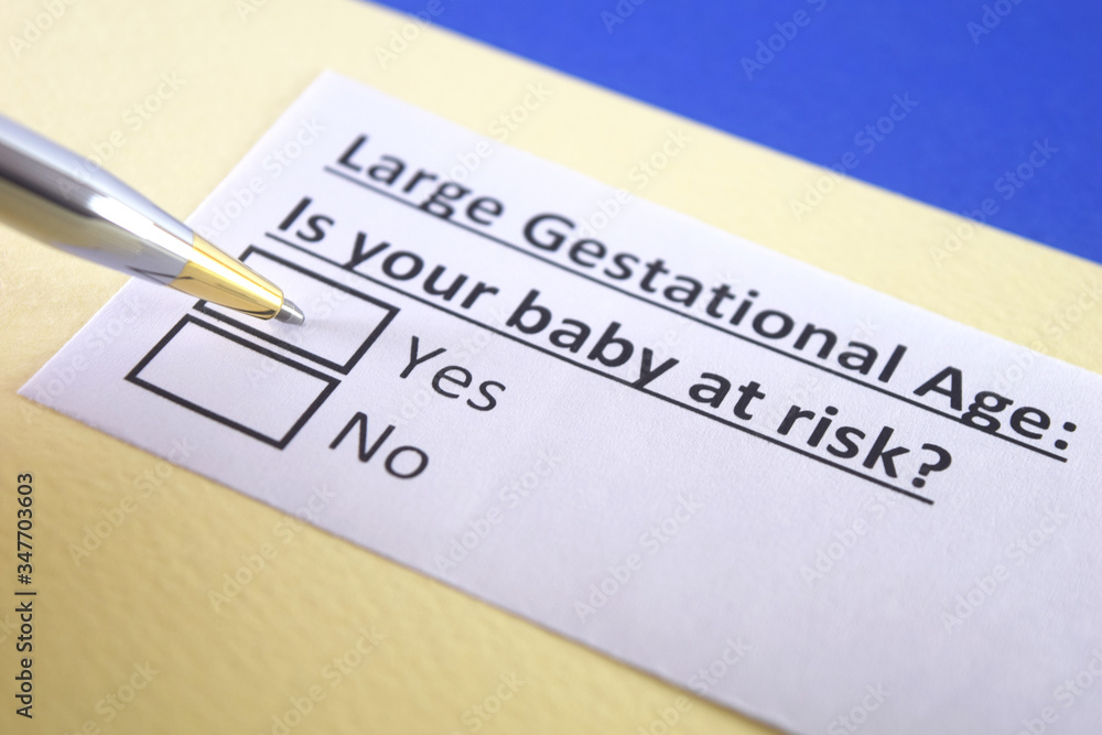 One person is answering question about large gestational age.