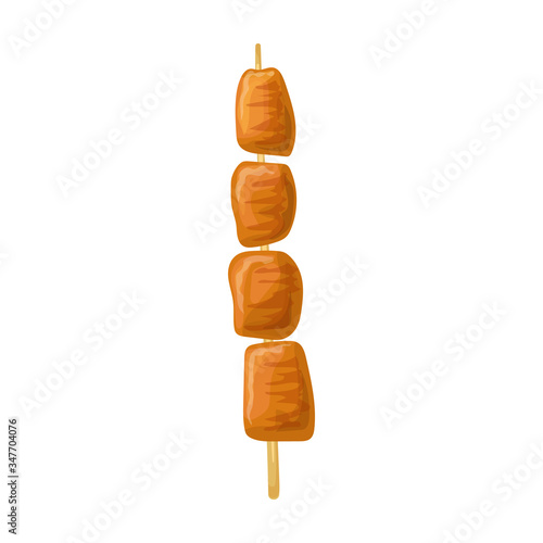 Kebab vector icon.Cartoon vector icon isolated on white background kebab.