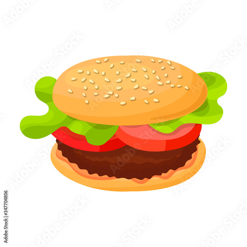 Burger vector icon.Cartoon vector icon isolated on white background burger.