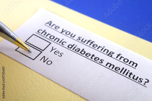 One person is answering question about chronic diabetes mellitus.
