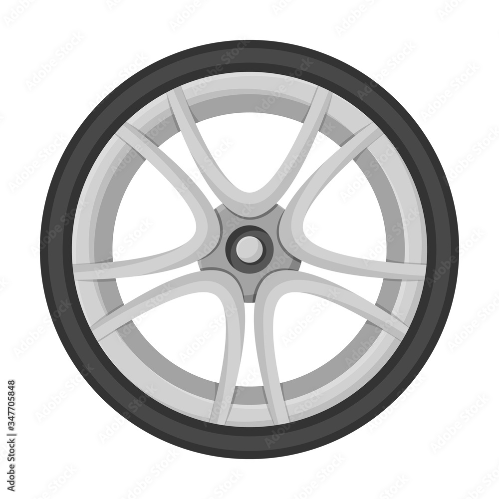 Obraz premium Wheel car vector icon.Cartoon vector icon isolated on white background wheel car.