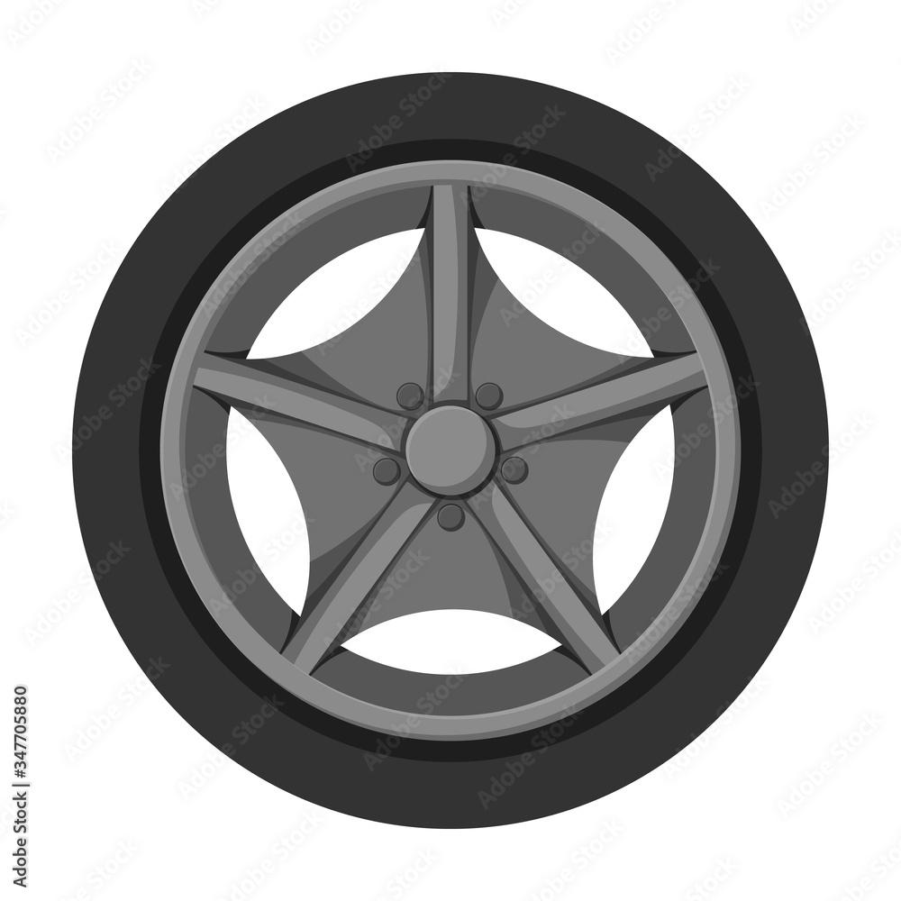 Obraz premium Wheel car vector icon.Cartoon vector icon isolated on white background wheel car.