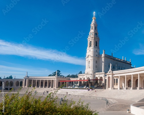 Fatima, Portugal. View of the Basilica of Our Lady of the Rosary, inside the Sanctuary site. Place of the Marian apparitions including the Secrets of Fatima.