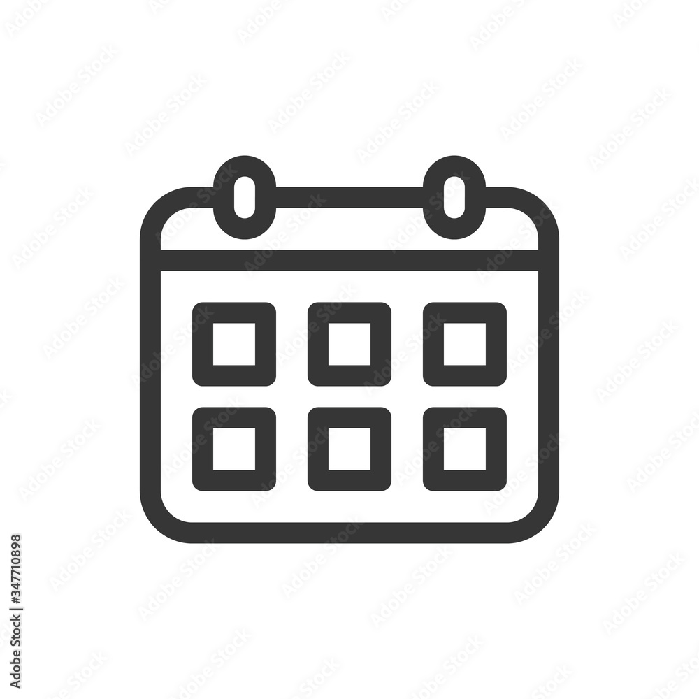 Calendar schedule line style isolated vector icon. Linear pictograms on white background. Interface icon Calendar schedule line style isolated vector icon. Linear pictograms on white background. Interface icon