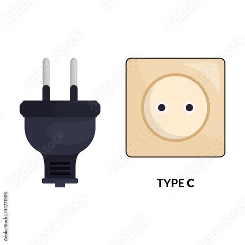Socket vector icon.Cartoon vector icon isolated on white background socket.