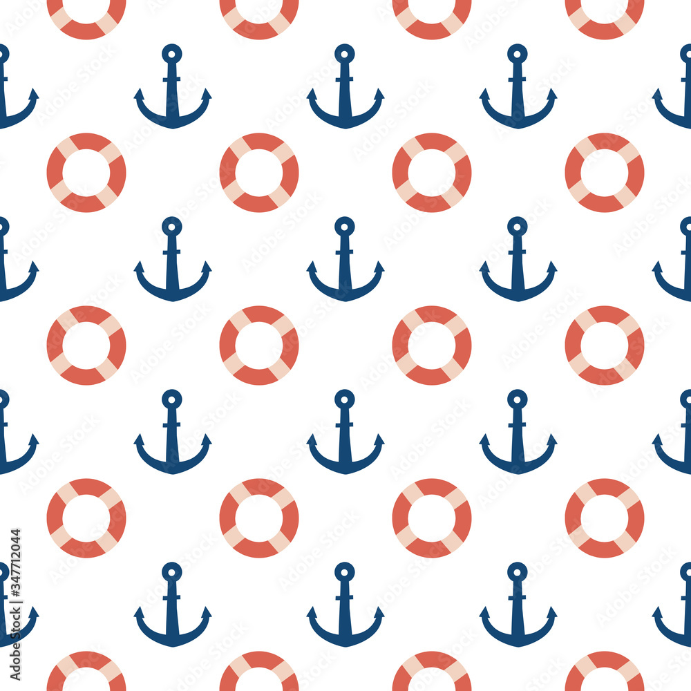 Sea anchors hand drawn seamless vector fill. Cute childish drawing. Baby wrapping paper, textile, vector illustration Sea anchors hand drawn seamless vector fill. Cute childish drawing. Baby wrapping paper, textile, vector illustration