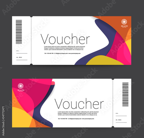 Gift Voucher Template Promotion Sale discount, Minimal green and pink. Leaf for Spa luxury hotel resort, Cosmetic texture background, vector illustration