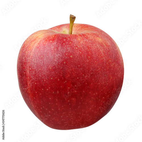 red striped Apple isolated on white background.