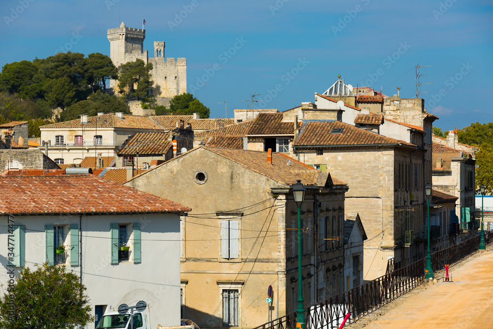 Chateau de Beaucaire over houses of Beaucaire