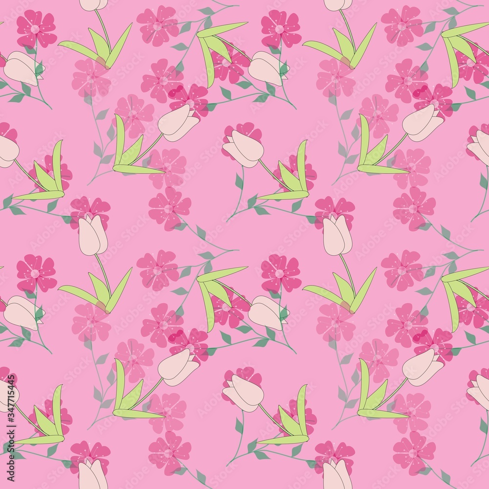 Seamless Floral Pattern able to print for cloths, tablecloths, blanket, shirts, dresses, posters, papers.