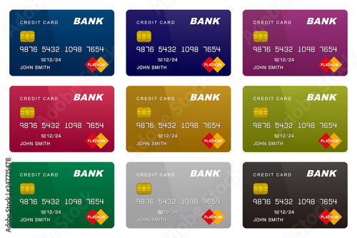 Credit Cards vector design set, クレジットカードのセット