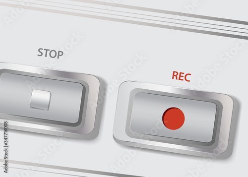 Vector showing closeup view of a button on the Recording on a digital voice recorder