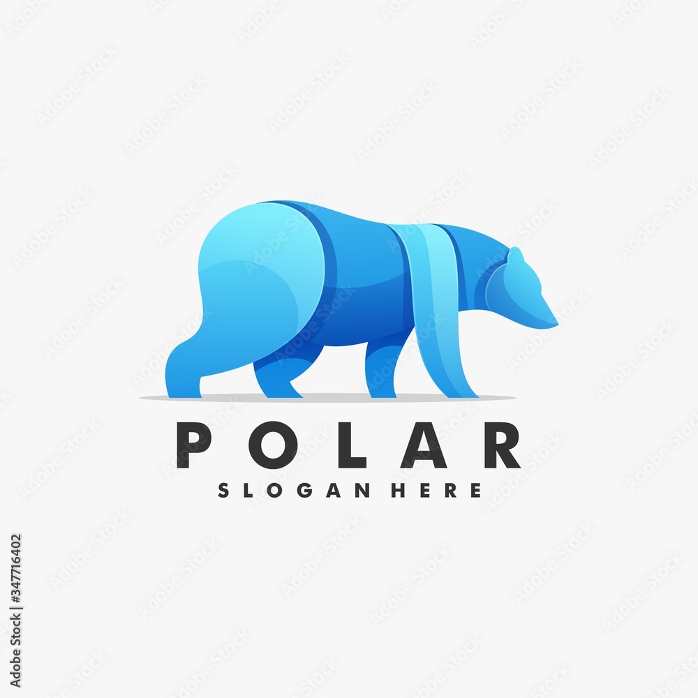 Obraz premium Vector Logo Illustration Polar Gradient Colorful Style