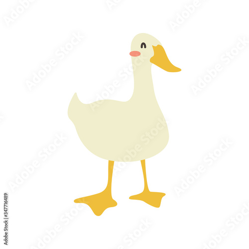 Cartoon duck. Cute Cartoon duck, Vector illustration on a white background. Drawing for children