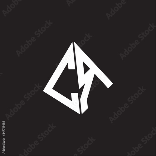 CR Logo monogram with standout triangle shape ribbon design template