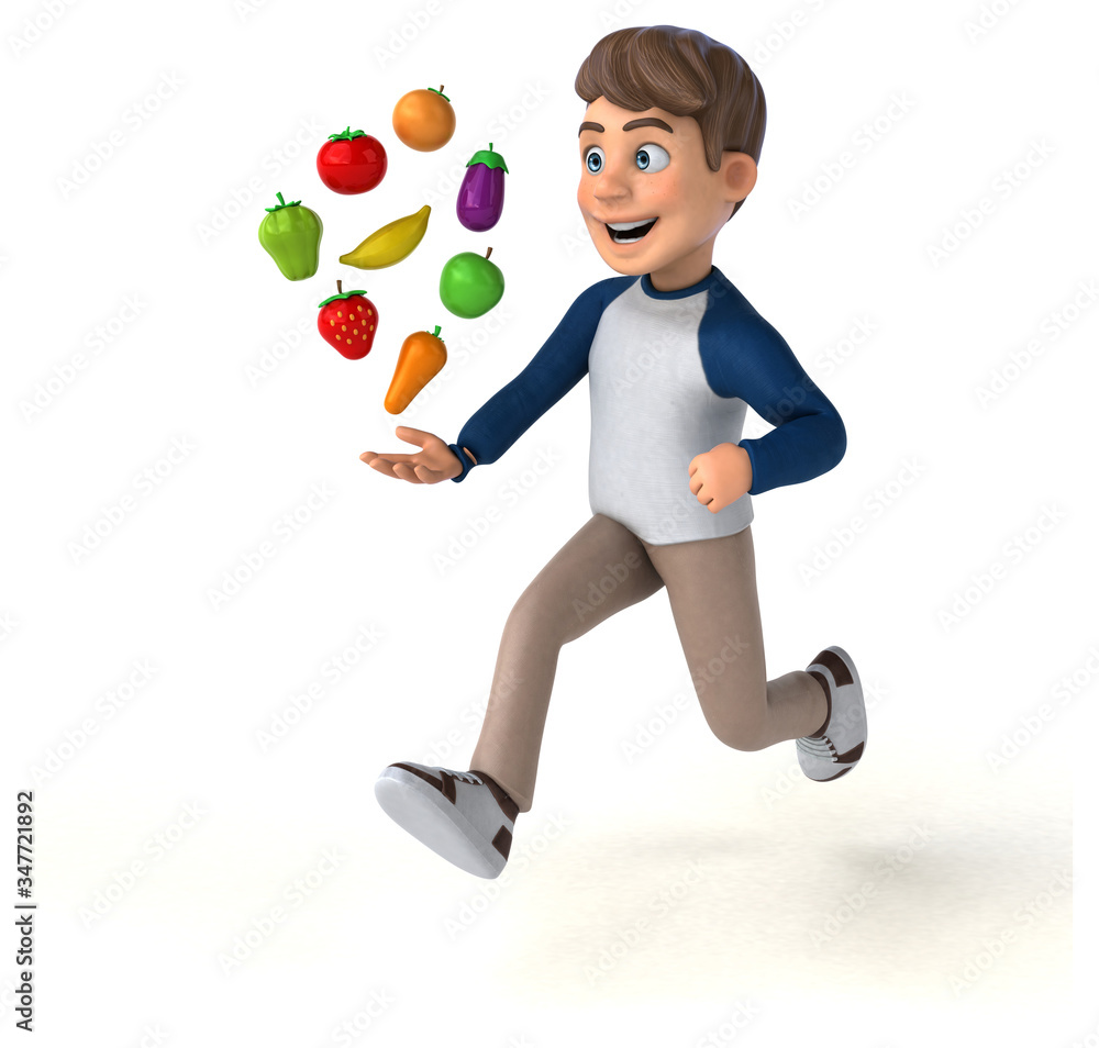3D cartoon character fun teenager 3D cartoon character fun teenager