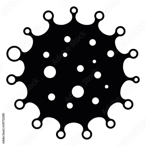 Virus sign. Symbol of coronavirus and COVID-19 desease. Simple flat black vector icon
