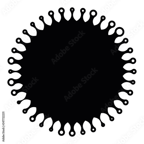 Virus sign. Symbol of coronavirus and COVID-19 desease. Simple flat black vector icon