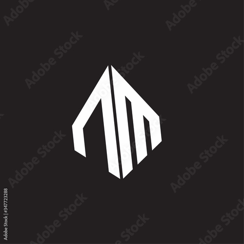 NM Logo monogram with standout triangle shape ribbon design template