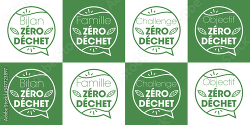 Zéro déchet - logo / label / autocollant 