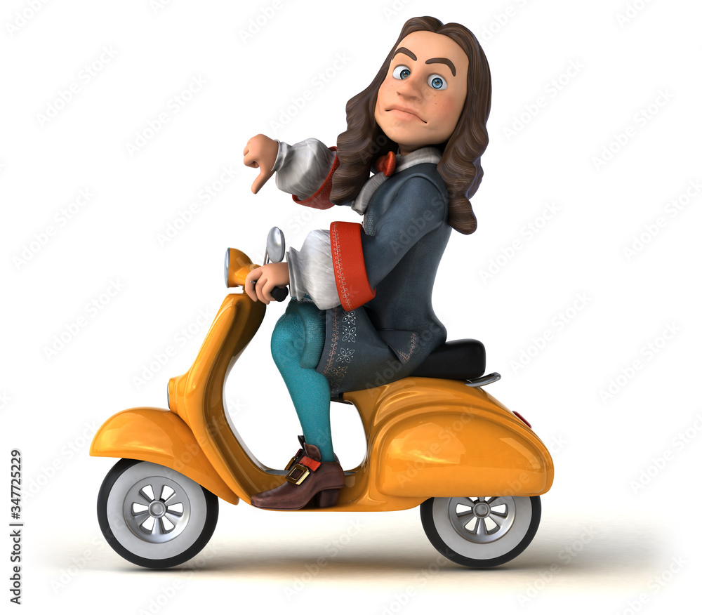 3D Illustration of a cartoon man in historical baroque costume 3D Illustration of a cartoon man in historical baroque costume