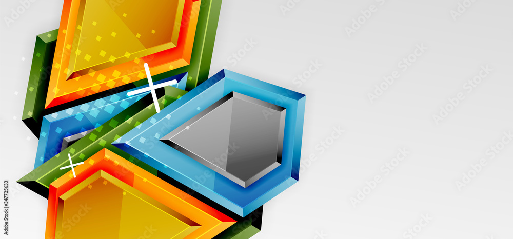 Metal glossy shiny geometric shapes with 3d effect composition. Techno futuristic vector abstract background For Wallpaper, Banner, Background, Card, Book Illustration, landing page Metal glossy shiny geometric shapes with 3d effect composition. Techno futuristic vector abstract background For Wallpaper, Banner, Background, Card, Book Illustration, landing page