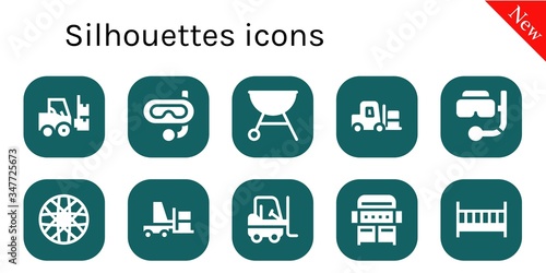 silhouettes icon set