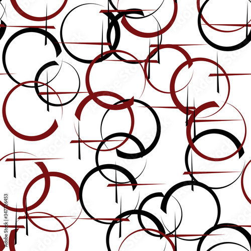 Seamless background with with circles and stripes. Grunge.