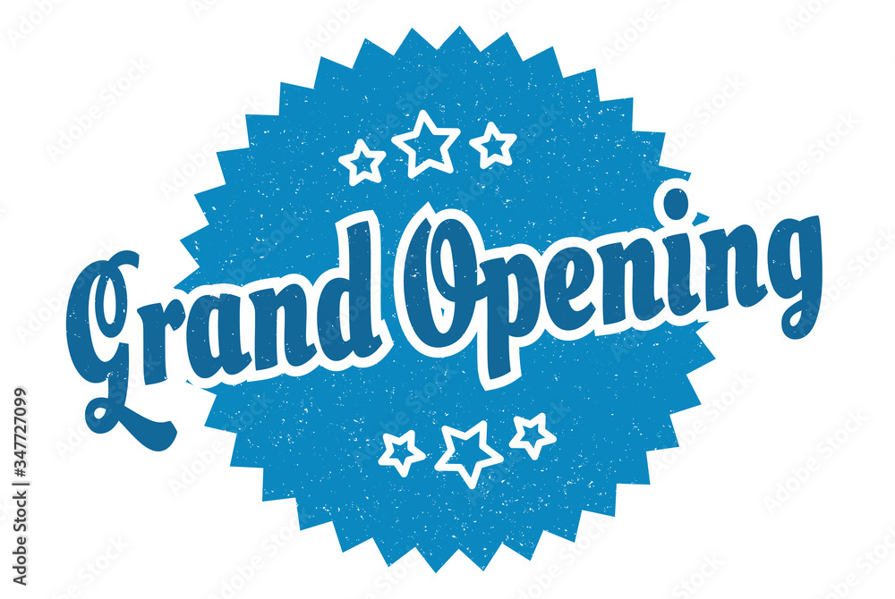 Fototapeta premium grand opening sign. grand opening round vintage retro label. grand opening