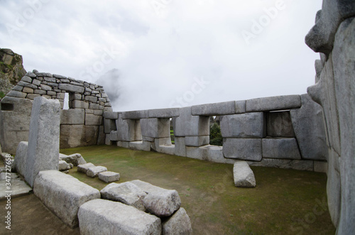 Peru Inca path wall to protect the fortress of Miciu picciu photo